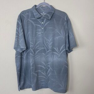 Nat Nast Shirt Polo Luxury Two Tone Gray Bamboo Print Tropical Mens XXL